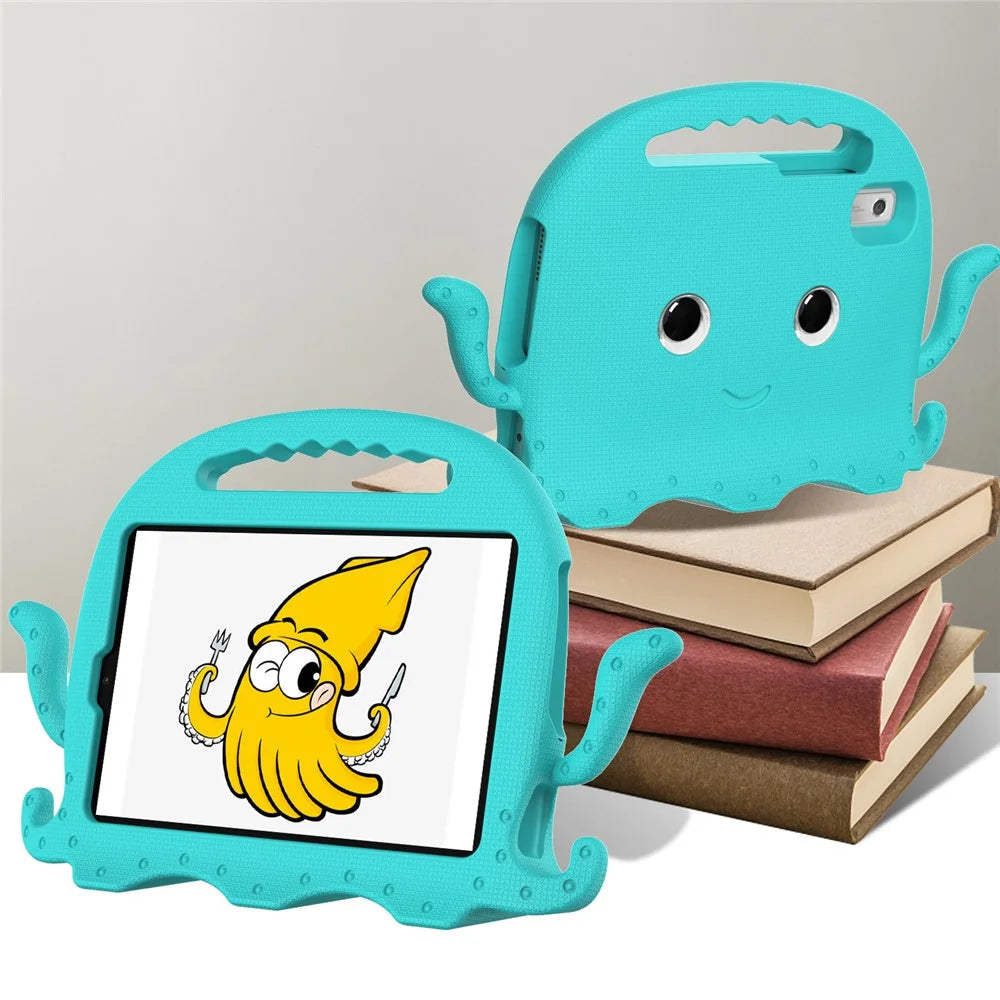 For Lenovo Tab M9 TB-310FU EVA Case Cartoon Octopus Hand Grip Tablet Cover with Shoulder Strap - Baby Blue - 4