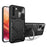 For Samsung Galaxy S21+ 5G Rotatable Ring Kickstand Cover PC + TPU Phone Case with Slide Camera Lid - Black - 1