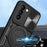 For Samsung Galaxy S21+ 5G Rotatable Ring Kickstand Cover PC + TPU Phone Case with Slide Camera Lid - Black - 5
