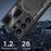 For Samsung Galaxy S22 Ultra 5G Slide Camera Lid PC + TPU Back Cover Rotatable Ring Kickstand Phone Case - Black - 3