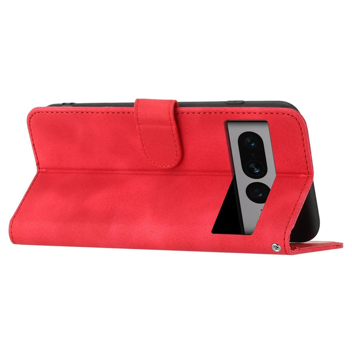 YX003 For Google Pixel 7 Pro 5G Imprinted Leather Stand Cover Cell Phone Wallet Case - Red - 3