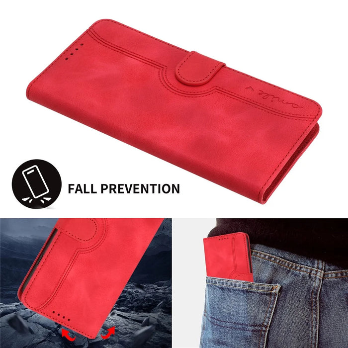 YX003 For Google Pixel 7 Pro 5G Imprinted Leather Stand Cover Cell Phone Wallet Case - Red - 7