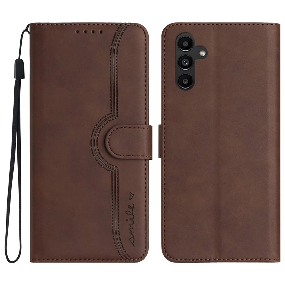 YX0030 For Samsung Galaxy A54 5G Wallet Phone Case Imprinted Pattern PU Leather Flip Cover with Stand - Coffee - 1