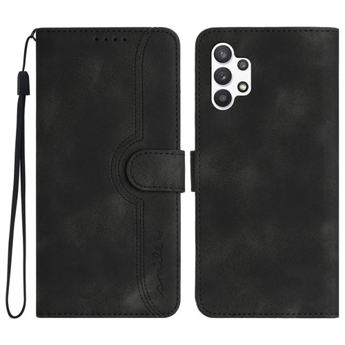 YX003 For Samsung Galaxy A13 4G PU Leather Flip Stand Phone Case Imprinted Wallet Cover - Black - 1