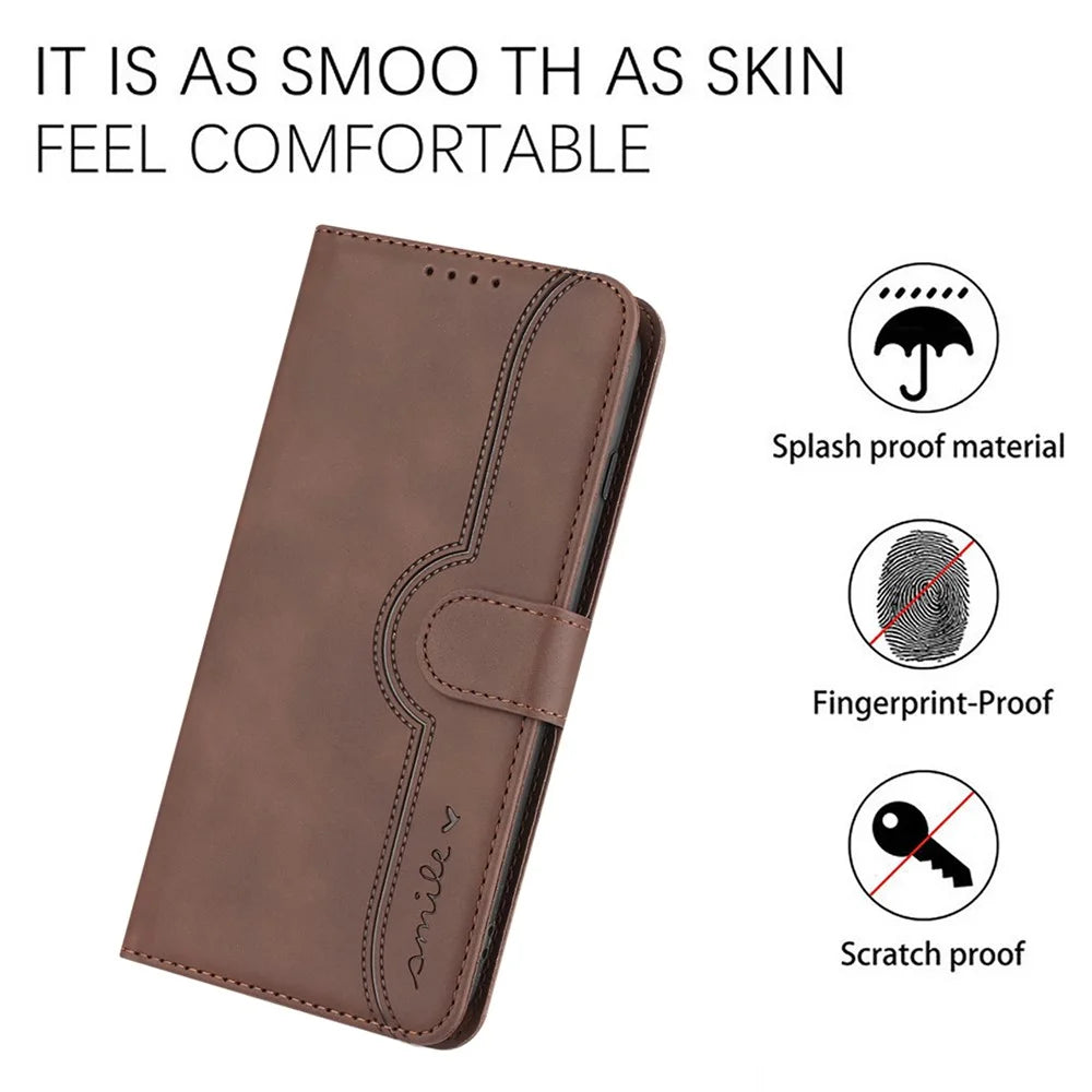 YX003 For iPhone 14 Pro Max Anti-drop Phone Case PU Leather Wallet Stand Imprinted Cover - Coffee - 4