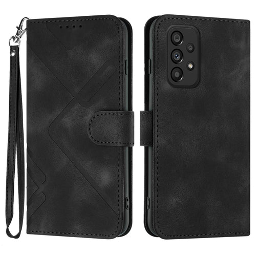YX0040 For Samsung Galaxy A53 5G Phone Stand Case Imprinted Pattern PU Leather Cover Wallet - Black - 1