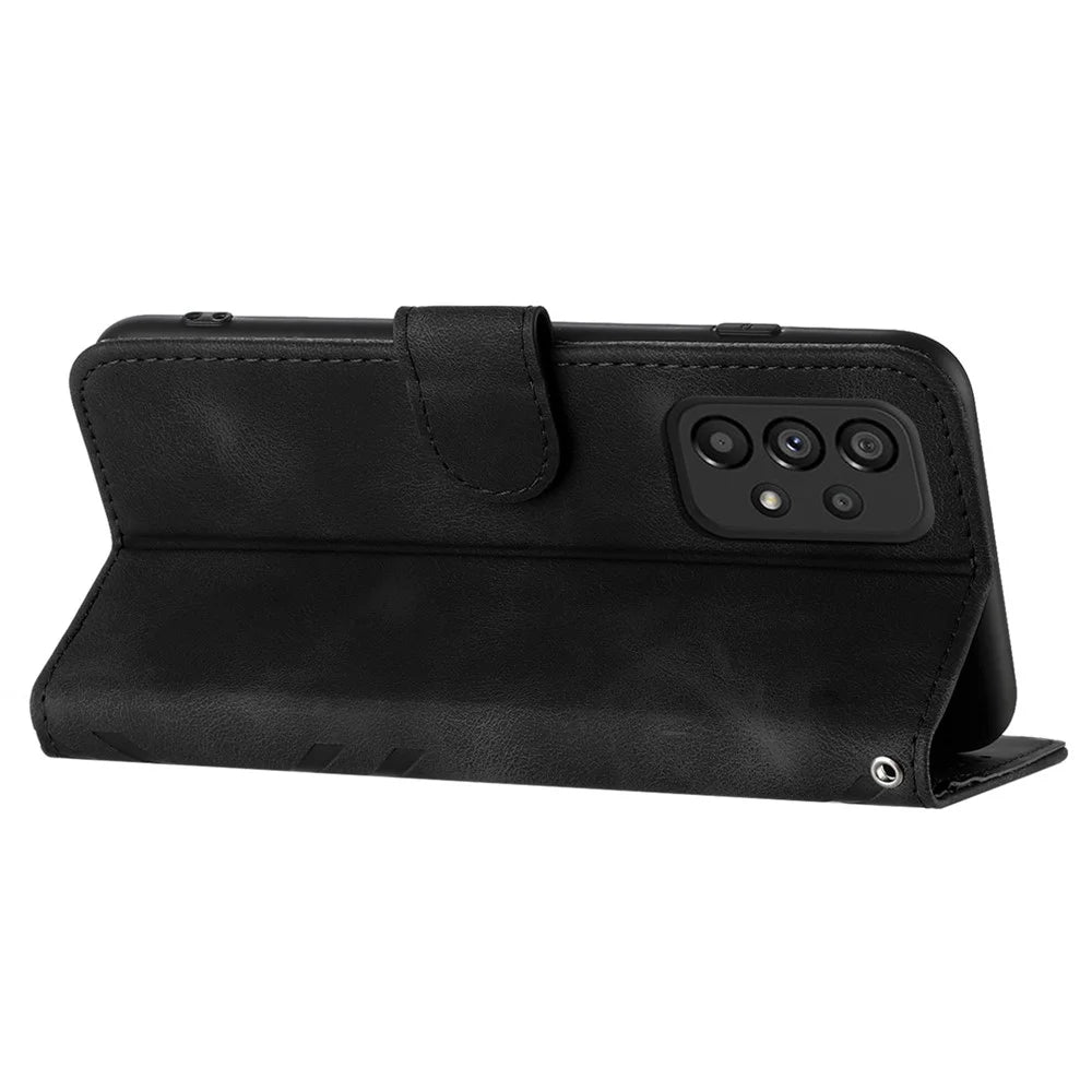 YX0040 For Samsung Galaxy A53 5G Phone Stand Case Imprinted Pattern PU Leather Cover Wallet - Black - 4