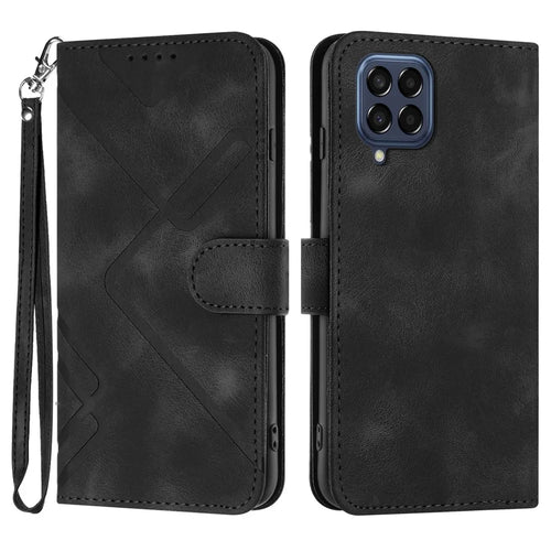 YX0040 For Samsung Galaxy M33 5G (Global Version) Wallet Phone Case Imprinted Pattern PU Leather Phone Stand Cover - Black - 1