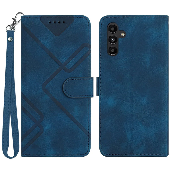 YX0040 Full Protection Case for Samsung Galaxy A14 5G / 4G Imprinted Pattern PU Leather Phone Cover Wallet - Sapphire - 1