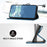 YX0040 Full Protection Case for Samsung Galaxy A14 5G / 4G Imprinted Pattern PU Leather Phone Cover Wallet - Sapphire - 7