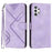 YX0040 For Samsung Galaxy A13 4G Imprinted Phone Wallet Case PU Leather Foldable Stand Cover - Light Purple - 1