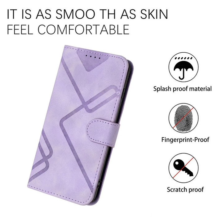 YX0040 For Samsung Galaxy A13 4G Imprinted Phone Wallet Case PU Leather Foldable Stand Cover - Light Purple - 7