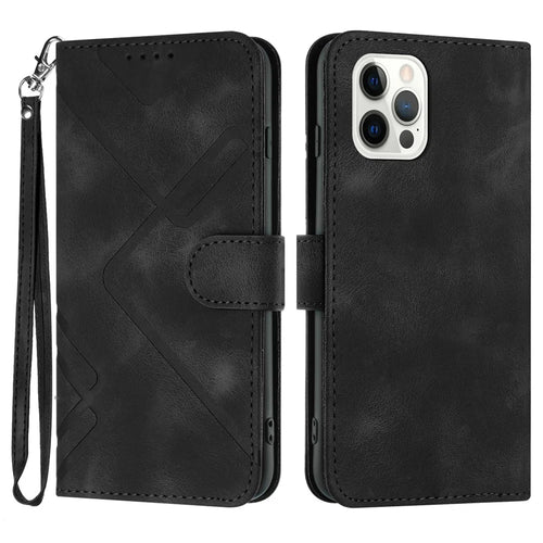 YX0040 For iPhone 14 Pro Max Leather Wallet Phone Case Imprinted Stand Protective Cover - Black - 1