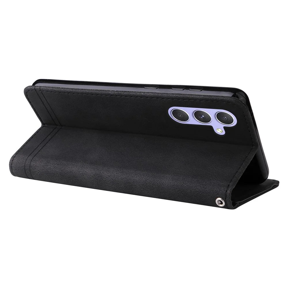 For Samsung Galaxy M54 5G / F54 5G Leather Wallet Cases Skin Touch Phone Cover Stand with Strap - Black - 4