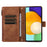 For Samsung Galaxy A13 5G / A13 4G PU Leather Zipper Pocket Wallet Shell 9 Card Slots Rhombus Imprint Stand Phone Case - Brown - 2