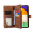 For Samsung Galaxy A13 5G / A13 4G PU Leather Zipper Pocket Wallet Shell 9 Card Slots Rhombus Imprint Stand Phone Case - Brown - 5