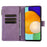 For Samsung Galaxy A23 4G / A23 5G (Global Version) Zipper Pocket Phone Case Imprinted Leather Wallet Stand Cover with 9 Card Slots - Purple - 2