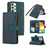 For Samsung Galaxy A32 5G / M32 5G Rhombus Design Zipper Pocket Leather Phone Case  9 Card Slots Wallet Stand Cover - Green - 1