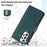 For Samsung Galaxy A32 5G / M32 5G Rhombus Design Zipper Pocket Leather Phone Case  9 Card Slots Wallet Stand Cover - Green - 6
