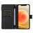 For iPhone 12 / 12 Pro 6.1 inch Zipper Pocket Leather Protective Shell Wallet Stand Phone Case with 9 Card Slots - Black - 2