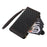For iPhone 11 Zipper Pocket Leather Wallet Phone Case 9 Card Slots Rhombus Imprinted Stand Shell - Black - 6