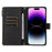 For iPhone 14 Pro Leather Wallet Stand Phone Case 9 Card Slots Zipper Pocket Rhombus Imprinted Shell - Black - 2
