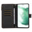 For Samsung Galaxy S22 5G 9 Card Slots Zipper Pocket PU Leather Phone Case Rhombus Imprint Stand Wallet Cover - Black - 2