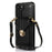 Phone Cover for Samsung Galaxy S23+ PU Leather+TPU Card Holder Kickstand Case with Shoulder Strap - Black - 1