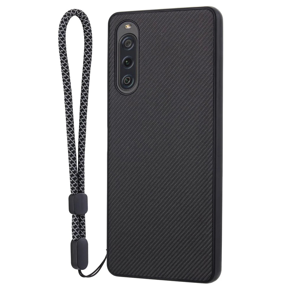 VILI TC Series Protective Phone Case for Sony Xperia 10 V Textured PU Leather Coated TPU Cover - 1
