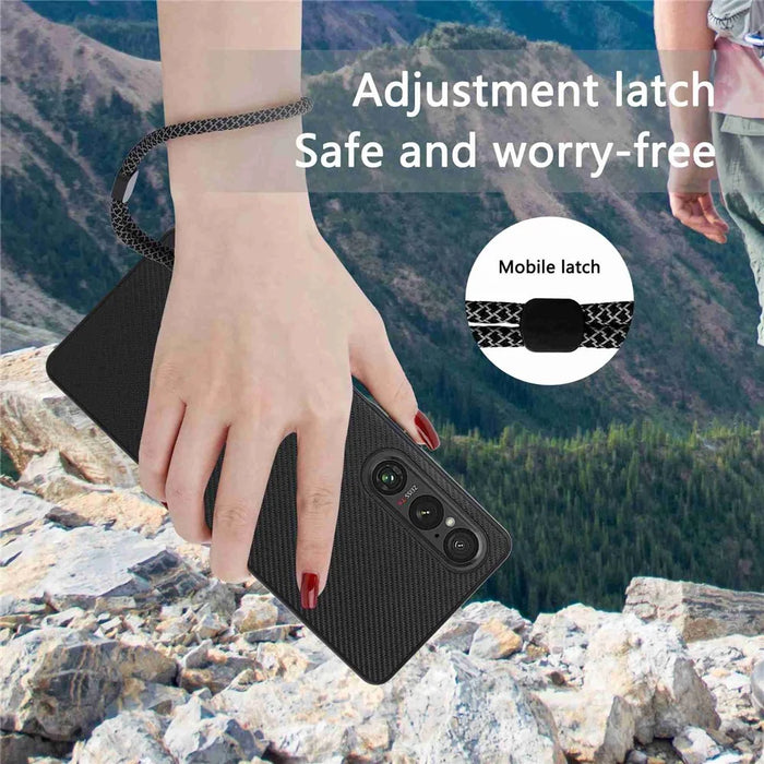 VILI TC Series Drop-proof Phone Case for Sony Xperia 1 V Textured PU Leather Coated TPU Cover - 4