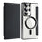 For Samsung Galaxy S22 Ultra 5G RFID Blocking Card Holder Case Magnetic Case Leather+TPU Phone Cover - Black - 2