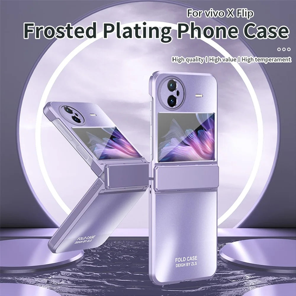 For vivo X Flip Electroplating PC Phone Case Anti-Fall Matte Cover - Purple - 2