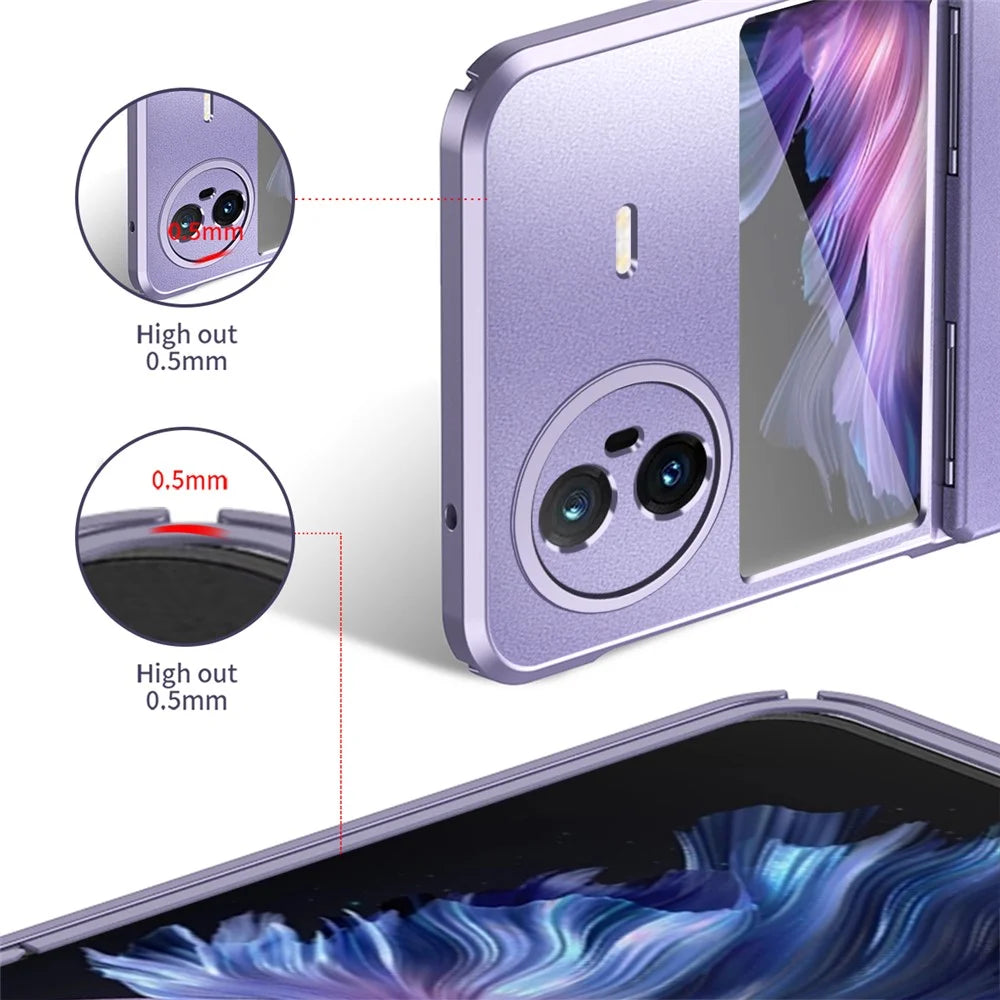 For vivo X Flip Electroplating PC Phone Case Anti-Fall Matte Cover - Purple - 3