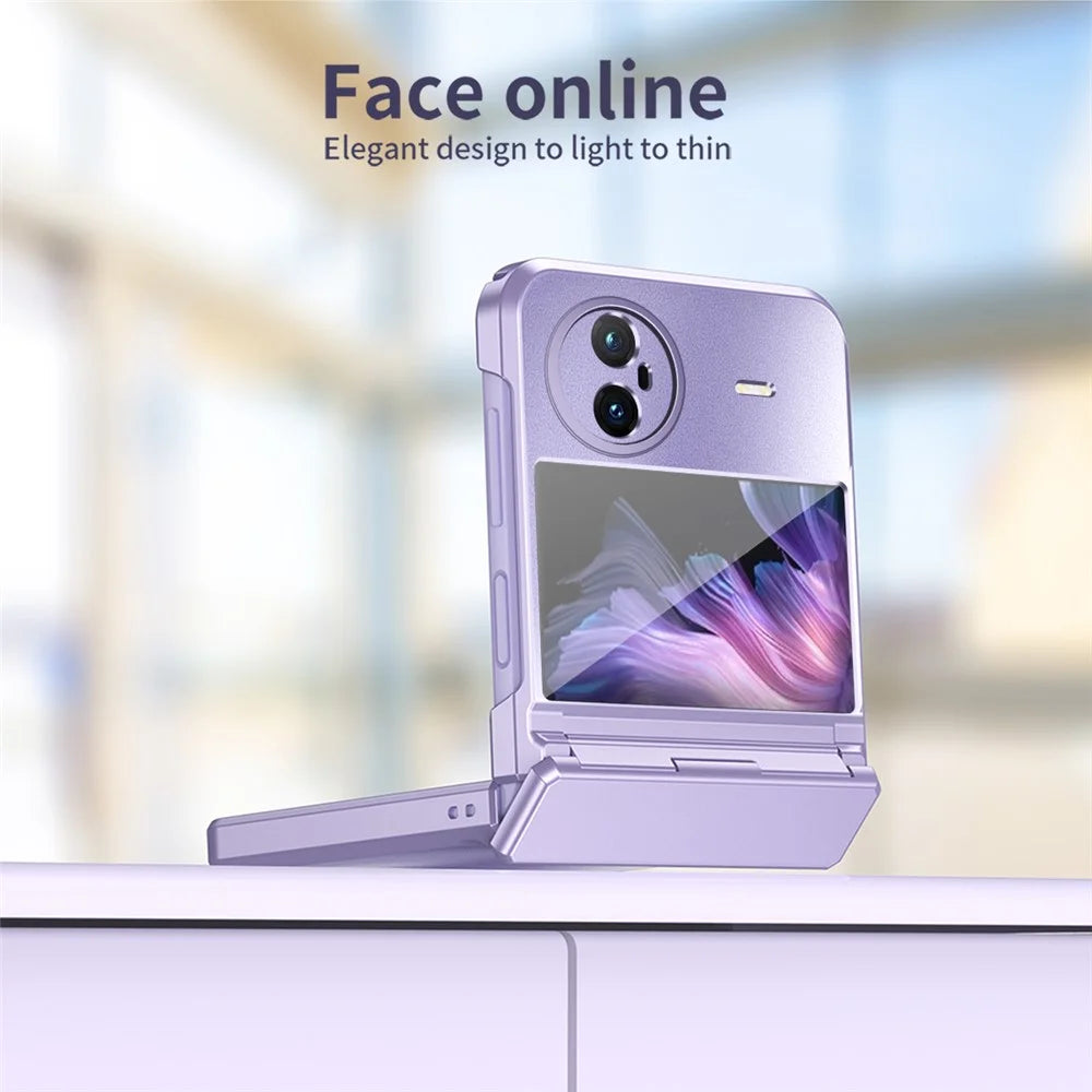 For vivo X Flip Electroplating PC Phone Case Anti-Fall Matte Cover - Purple - 4