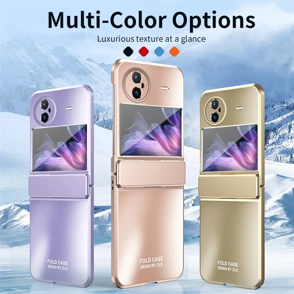For vivo X Flip Electroplating PC Phone Case Anti-Fall Matte Cover - Purple - 6