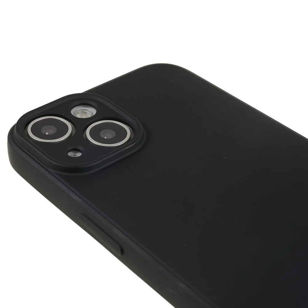 For iPhone 13 mini Rubberized TPU Case Fiber Lining Scratch Resistant Phone Cover - Black - 7