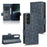 For Sony Xperia 1 V Cell Phone Cover Stand Wallet Imprinted Triangle PU Leather Phone Case - Blue - 7