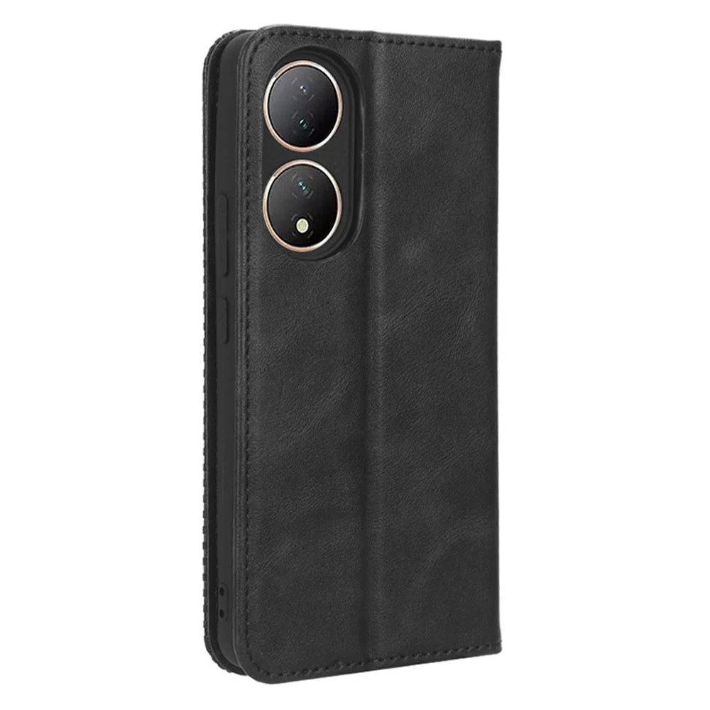 For vivo Y100 5G / T2 5G Magnetic Closing PU Leather Anti-drop Case Stand Wallet Phone Cover - Black - 7