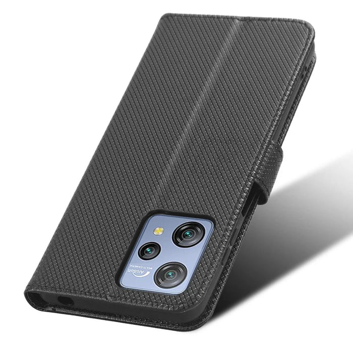Diamond Texture Shell for Blackview A53 / A53 Pro PU Leather Wallet Case Flip Stand Phone Cover - Black - 6