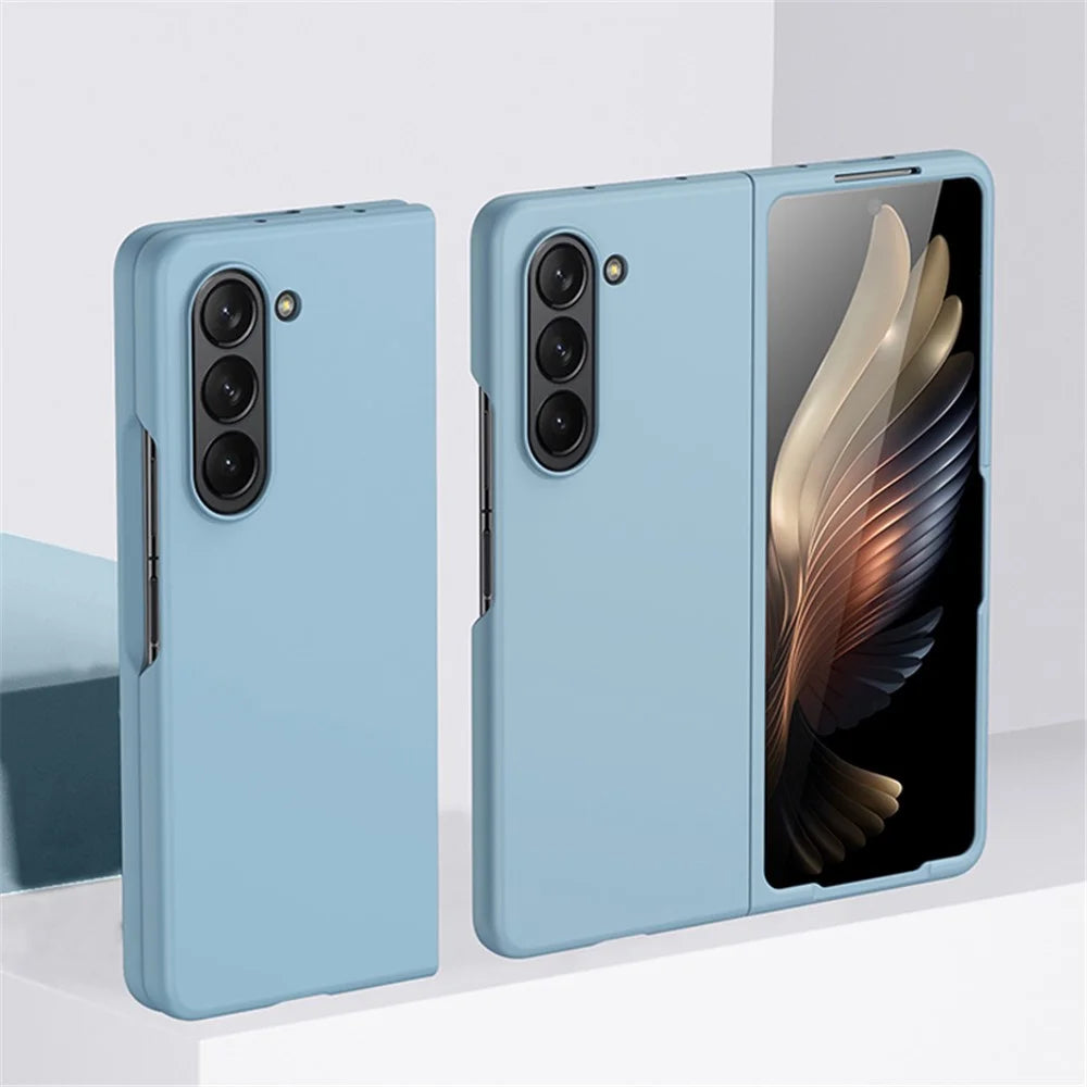 For Samsung Galaxy Z Fold5 5G Hard PC Phone Case Rubberized Shock Absorption Defender Cover - Sky Blue - 2