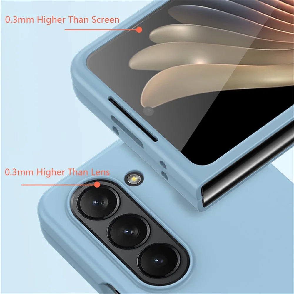 For Samsung Galaxy Z Fold5 5G Hard PC Phone Case Rubberized Shock Absorption Defender Cover - Sky Blue - 4