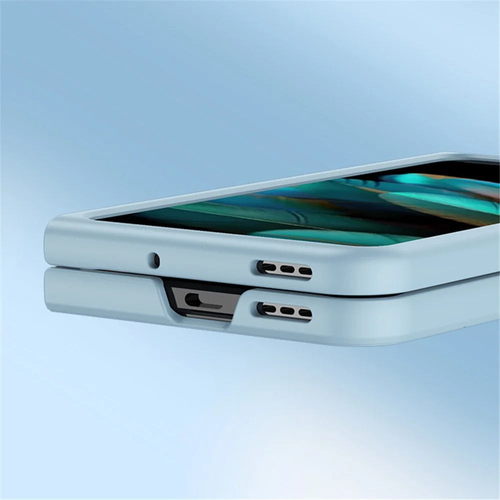 For Samsung Galaxy Z Fold5 5G Hard PC Phone Case Rubberized Shock Absorption Defender Cover - Sky Blue - 5