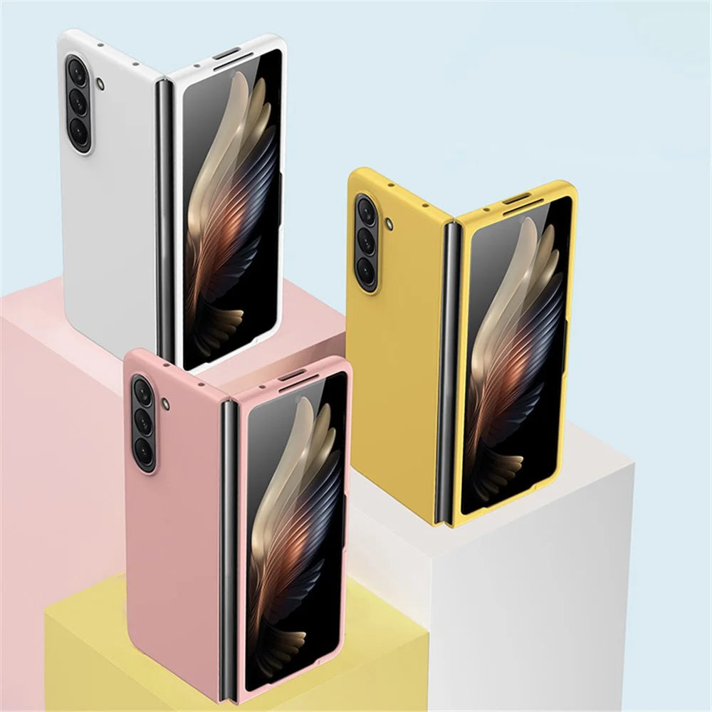 For Samsung Galaxy Z Fold5 5G Hard PC Phone Case Rubberized Shock Absorption Defender Cover - Sky Blue - 6