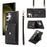 Kickstand Shell for Samsung Galaxy S23 Ultra RFID Blocking Card Bag Phone Case PU Leather+TPU Cover - Black - 1