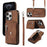 For iPhone 12 / 12 Pro 6.1 inch PU Leather+TPU Phone Case Kickstand Cover with RFID Blocking Card Bag - Brown - 1