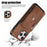 For iPhone 12 / 12 Pro 6.1 inch PU Leather+TPU Phone Case Kickstand Cover with RFID Blocking Card Bag - Brown - 3