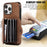 For iPhone 12 / 12 Pro 6.1 inch PU Leather+TPU Phone Case Kickstand Cover with RFID Blocking Card Bag - Brown - 4