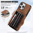 For iPhone 12 / 12 Pro 6.1 inch PU Leather+TPU Phone Case Kickstand Cover with RFID Blocking Card Bag - Brown - 7