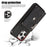 For iPhone 14 Pro PU Leather+TPU Scratch Proof Phone Case Kickstand Cover with RFID Blocking Card Bag - Black - 4
