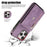 For iPhone 14 Pro Max PU Leather+TPU Phone Case Kickstand Back Cover with RFID Blocking Card Bag - Purple - 3